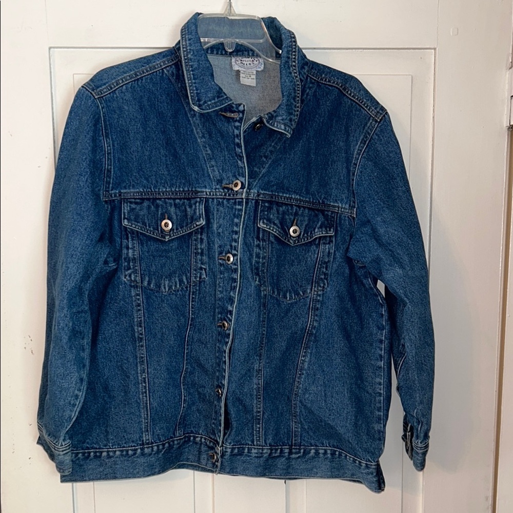 Carolina Plus Blues Trucker Denim Jean Jacket sz 16 Button F…